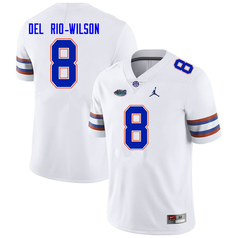 Men's NCAA Florida Gators Carlos Del Rio-Wilson #8 Stitched Authentic Nike White College Football Jersey DCW5765LO